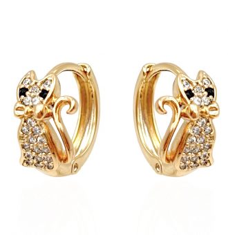 katzen ohrringe gold 90214