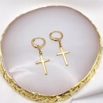 kreuz ohrringe gold 90148