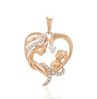 mutter kind anhänger gold 30141