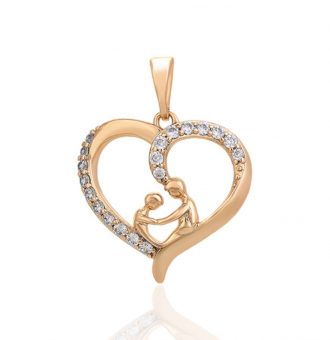 mutter kind anhänger gold 30148