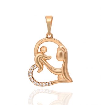 mutter kind anhänger gold 30158