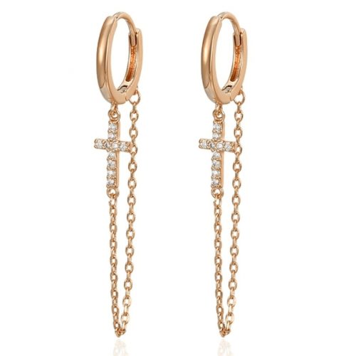 ohrringe kreuz rosegold 90150