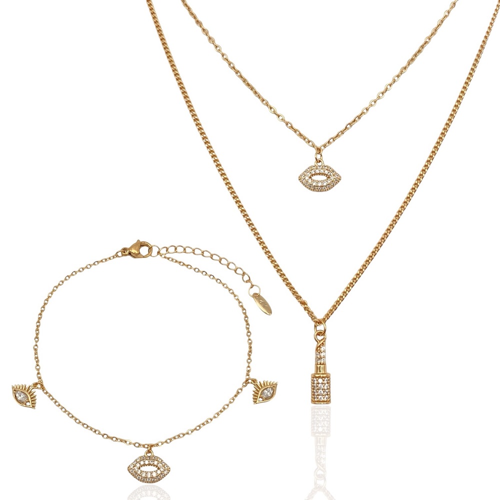 schmuckset gold damen 60123