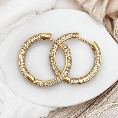 creolen mit steinen gold damen 90195