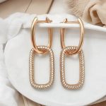 eckige creolen rosegold damen 90184