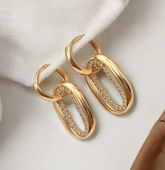 goldene ohrrihge mit anhänger 90224