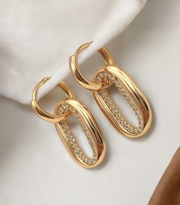 goldene ohrrihge mit anhänger 90224