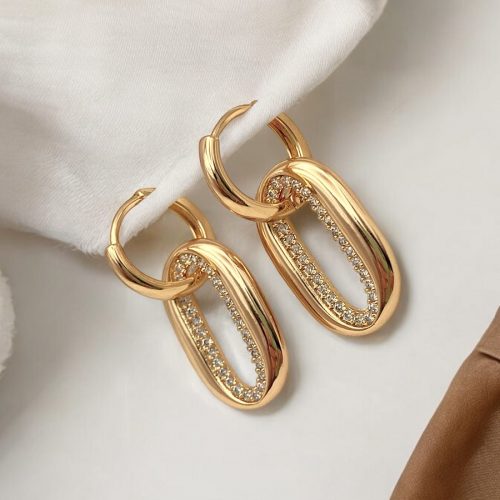 goldene ohrrihge mit anhänger 90224