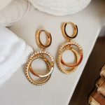 hängende ohrringe gold mit steinen damen 90173