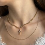 halskette mit stern anhänger gold damen 40172 1