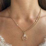 herz kette gold mit steinen damen 40159