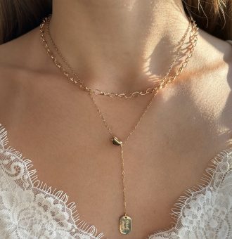 mehrreihige kette gold mit anhänger 40162