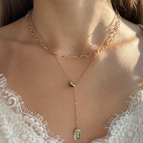 mehrreihige kette gold mit anhänger 40162