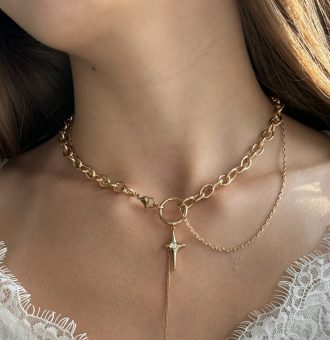 mehrreihige kette mit steinen gold damen 40174