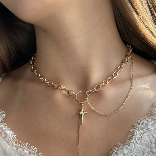 mehrreihige kette mit steinen gold damen 40174
