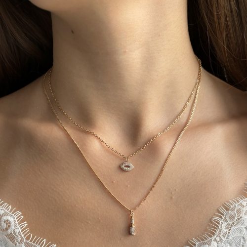 mehrreihige kette mit steinen gold damen 40177