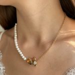 perlenkette mit herz anhänger gold damen 40161 2