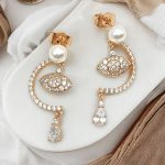 perlenohrrihge mit steinen gold damen 90209