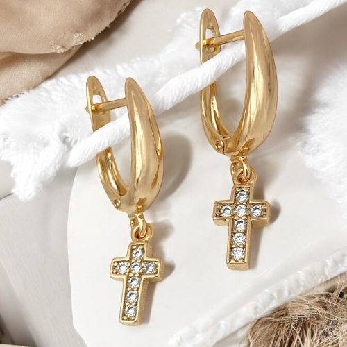 kreuzohrringe gold damen 90248